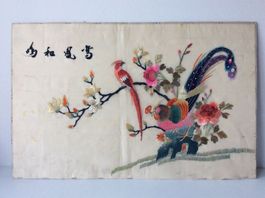 Altes asiatisches Bild „Singvögel“