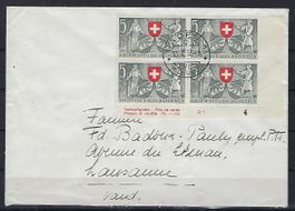 1953  Patria Viererblock Brief 13.X.53 gestempelt  15271