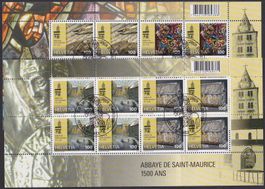 2015, Nr.1536-1539 Zierbögen (Sain-Maurice) vom Ausgabetag.