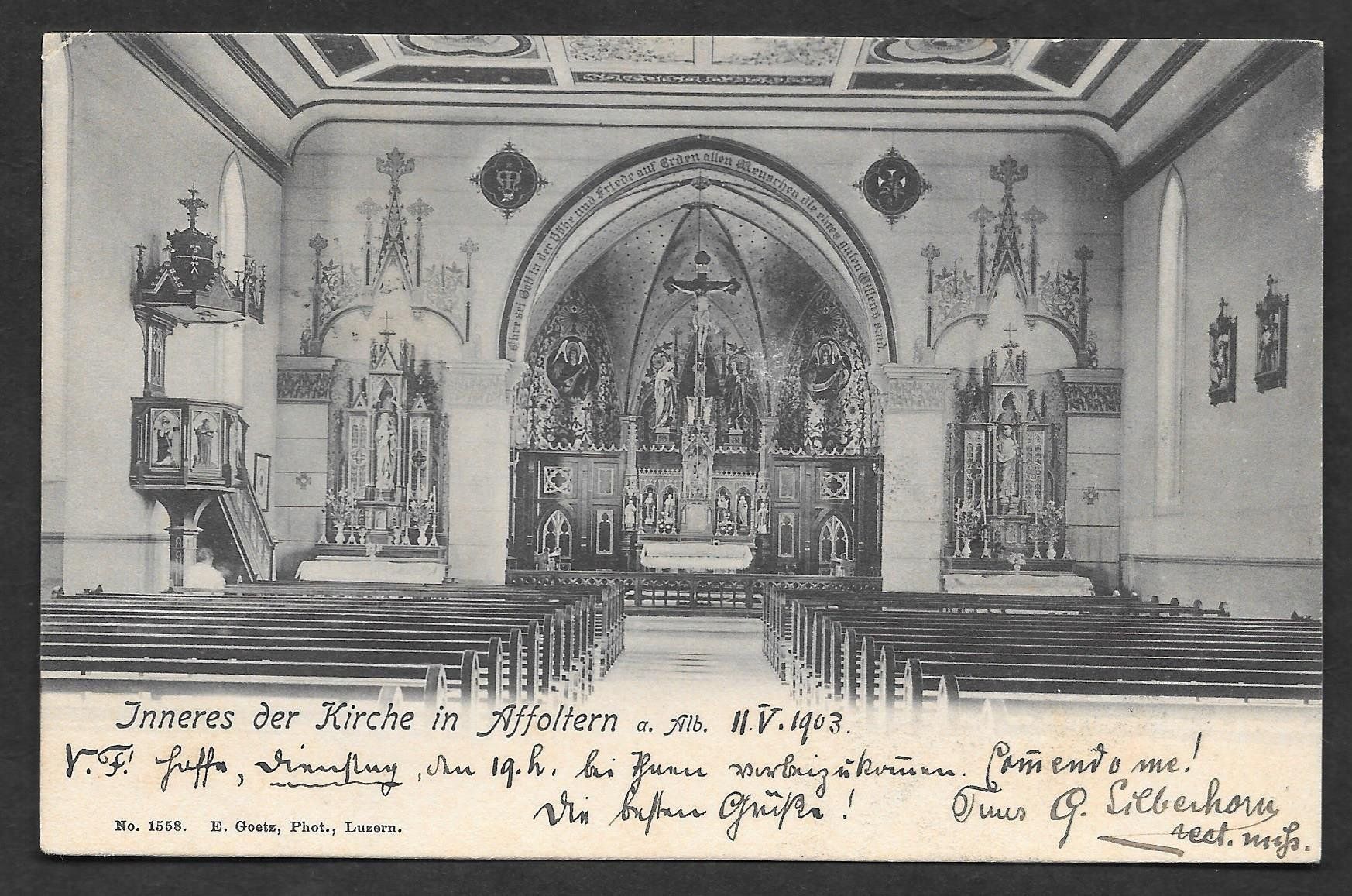 Cartoline postali: Affoltern am Albis Inneres der Kirche – Usato da Olten venduto da clotaldi