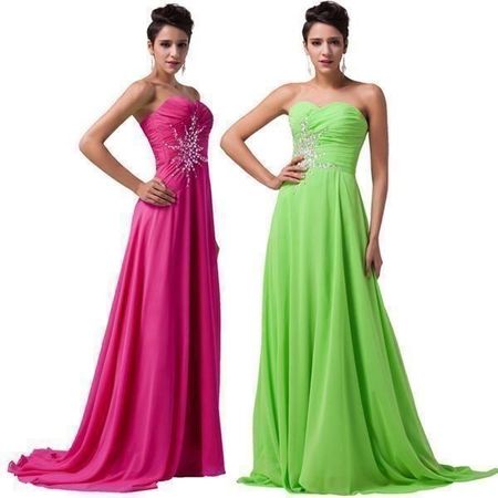 Abendkleid Gr. 32/34 fuchsia Chiffon Neu - AUSVERKAUF!