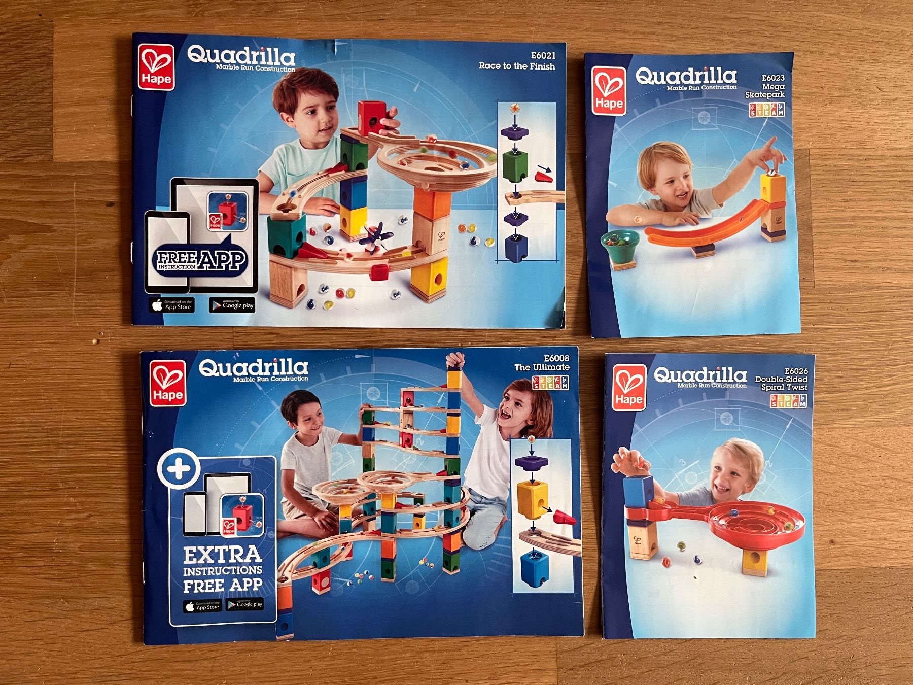 Quadrilla Spielzeuge: Hape Quadrilla Murmelbahn, 4-er Set – Gebraucht aus Langendorf von Wubri