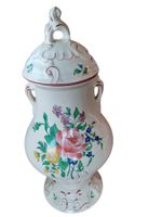 antike Deckelvase Fayance K&G Luneville