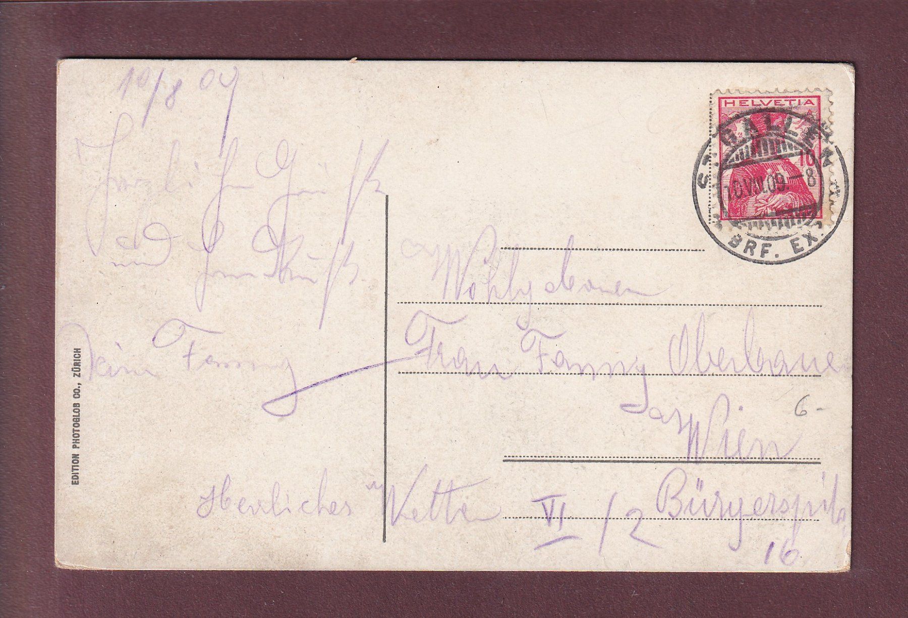 Cartoline postali: ST. GALLEN von den 3 Weihern aus - 1909 – Usato da Pully venduto da nicecards 1