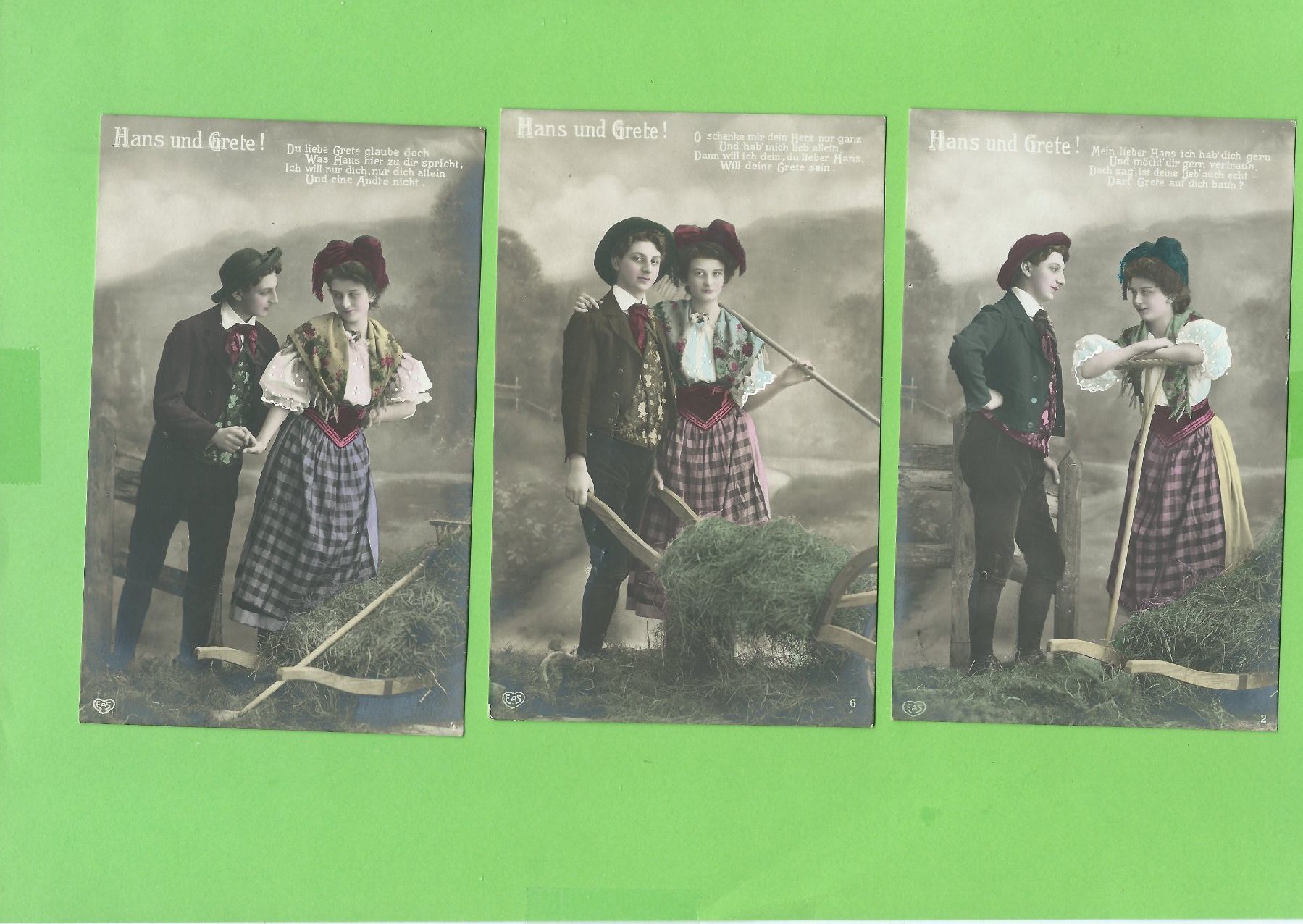 Cartoline postali: Alte Postkarten: Hans und Grete, Trachten, ca. 1900 – Usato da Zürich venduto da t24_de 2