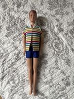 Poupée Allan vintage tenue rayée short bleu bon état