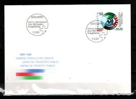 1989 / FDC / Werbemarke - 100 J.Verband öffentlicher Verkehr