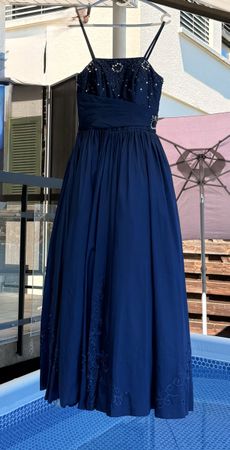 Elegantes Abendkleid / Ballkleid dunkelblau – Gr. ca. 38 