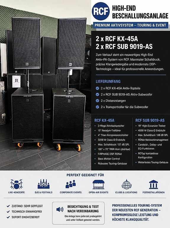 Casse acustiche: RCF High-End Beschallungsanlage – Usato da Schlieren venduto da Basscenter