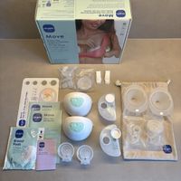 Milchpumpe Mam mit schoppen und Milchbeutel