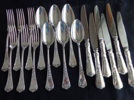 * 18 X GRANDE COUVERTS JEZLER MUGUET ARGENT 800 COMME NEUF