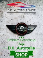 Mini Schriftzug Aufkleber Emblem Metall Schwarz / Rot NEU