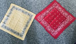2 Glarnertücher Paisley Rot Gelb Baumwolle neu