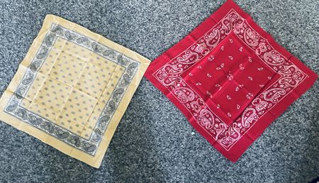 2 Glarnertücher Paisley Rot Gelb Baumwolle neu