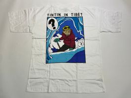Vintage 90s T-Shirt Tintin Double Print New Under Blister XL