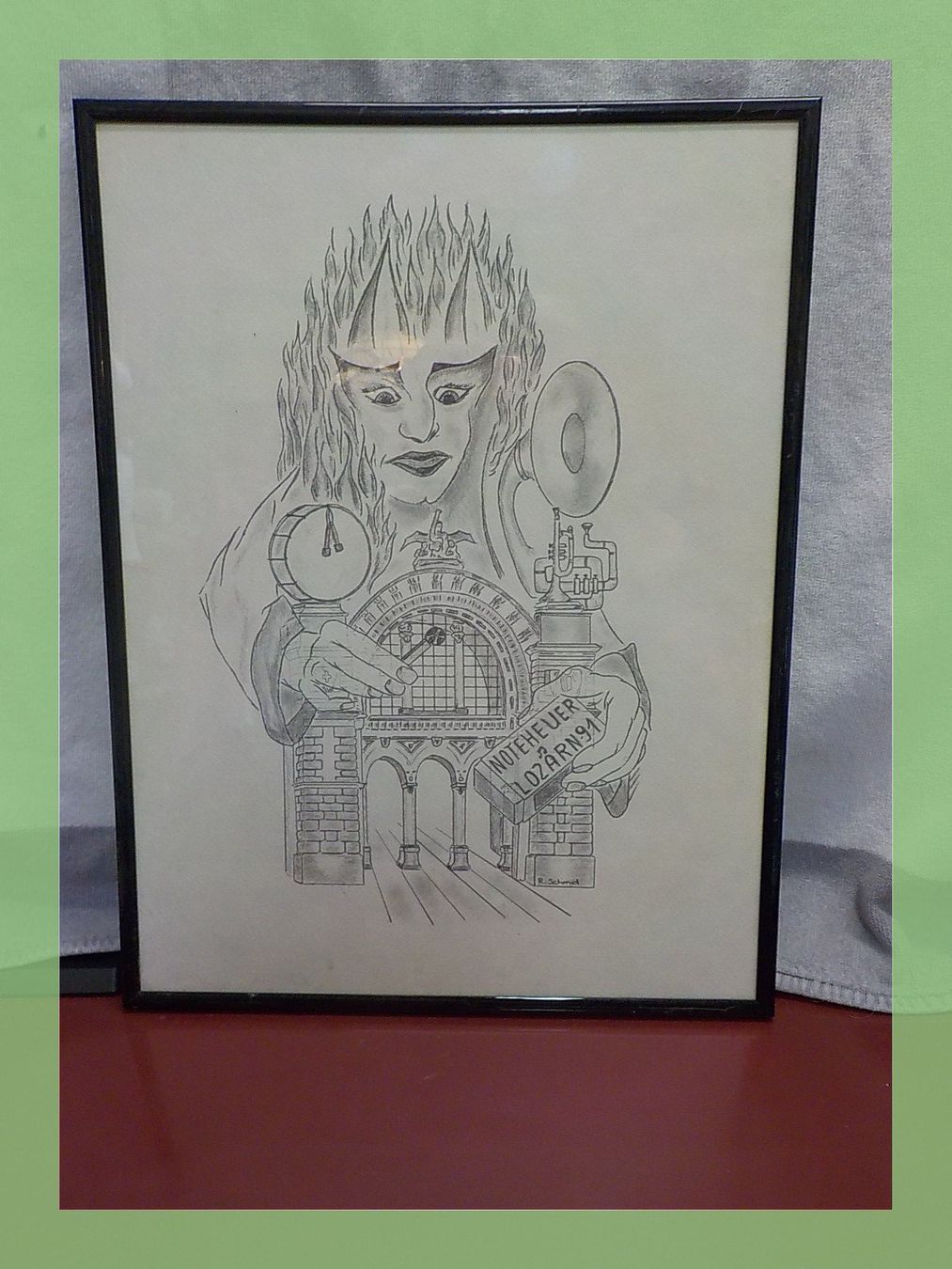Foto & Immagini: Original Bleistiftzeichnung Kunstwerk "Noteheuer LöZärn94" – Usato da Bülach venduto da Freieck