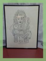 Original Bleistiftzeichnung Kunstwerk "Noteheuer LöZärn94"
