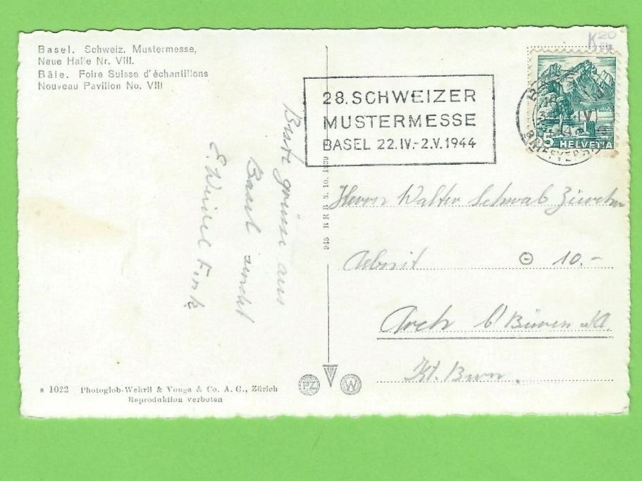 Cartoline postali: Basel, Schweizer Mustermesse Halle Nr. 8 – Usato da Zürich venduto da t24_de 1