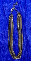 5-reihige Statement Kette, Bicolor, Gold Silber