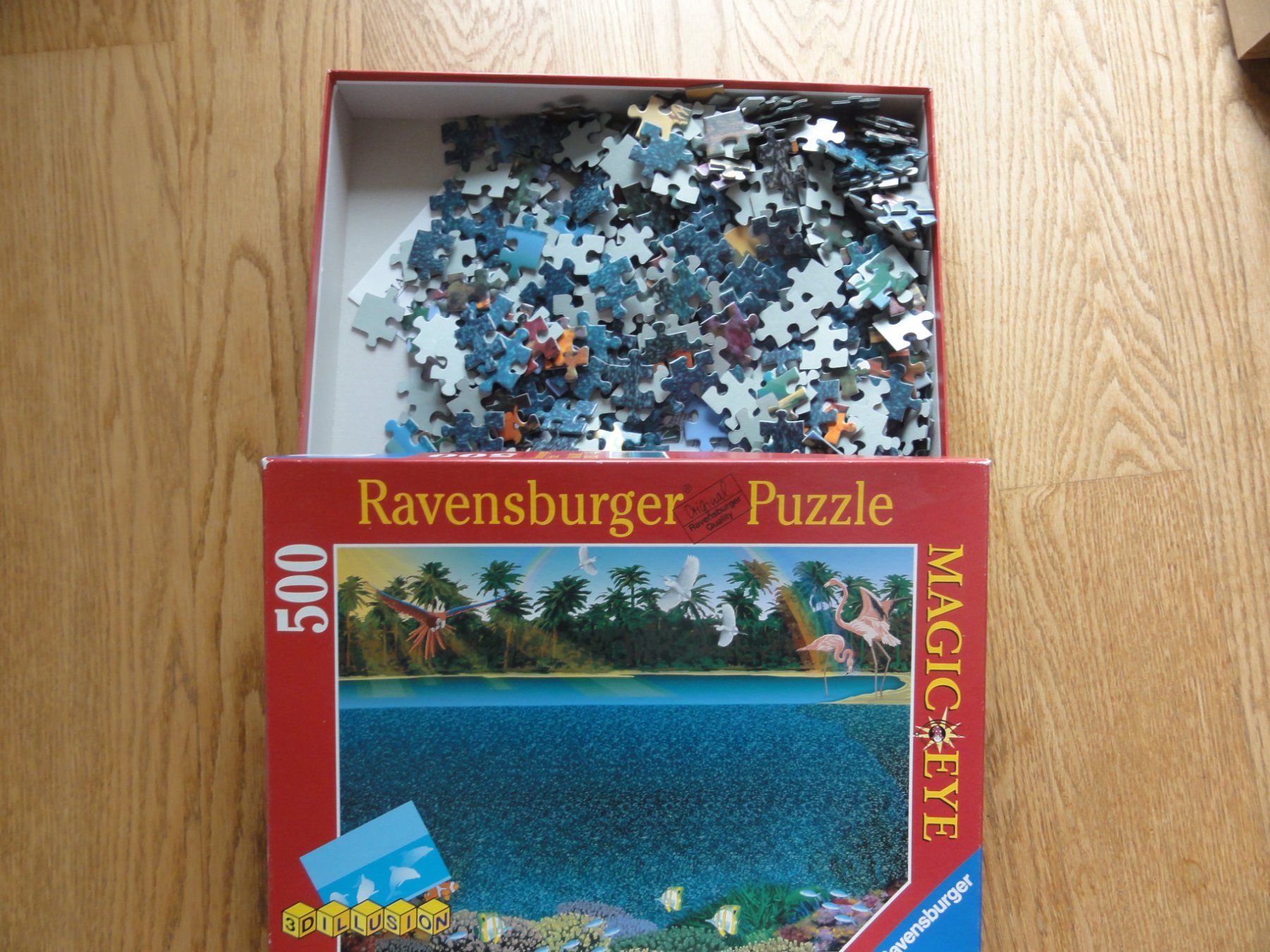 Ravensburger Puzzle: Magic Eye-Puzzle 500 Teile, Delfine – Usato da Riedholz venduto da Taweva 1