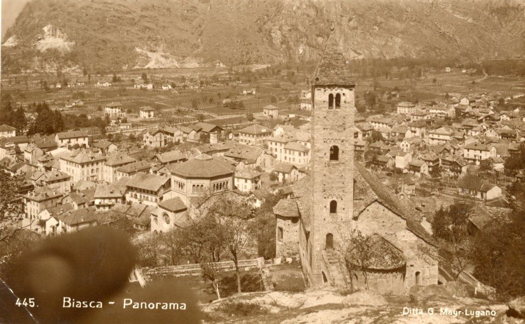 Cartoline postali: Biasca   TI   -   Panorama       um 1923 – Usato da Brig venduto da Valcards54