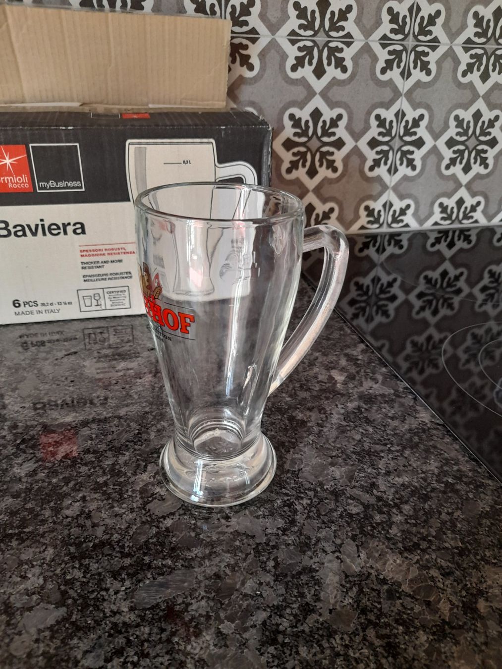 Eichhof Bicchieri: 6 er Karton Biergläser Eichhof – Nuovo e nell'imballaggio originale da Guschelmuth venduto da farang40