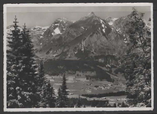 Cartes postales: WILDHAUS, SCHAFBERG, SÄNTIS  1938  (D – D'occasion à Ruggell par Masescha