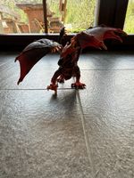 Spielzeug Drache rot schwarz Grösse 22 cm guter Zustand