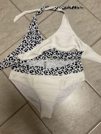 Schicker Damen Bikini Gr. XXL Leopardenmuster weiss
