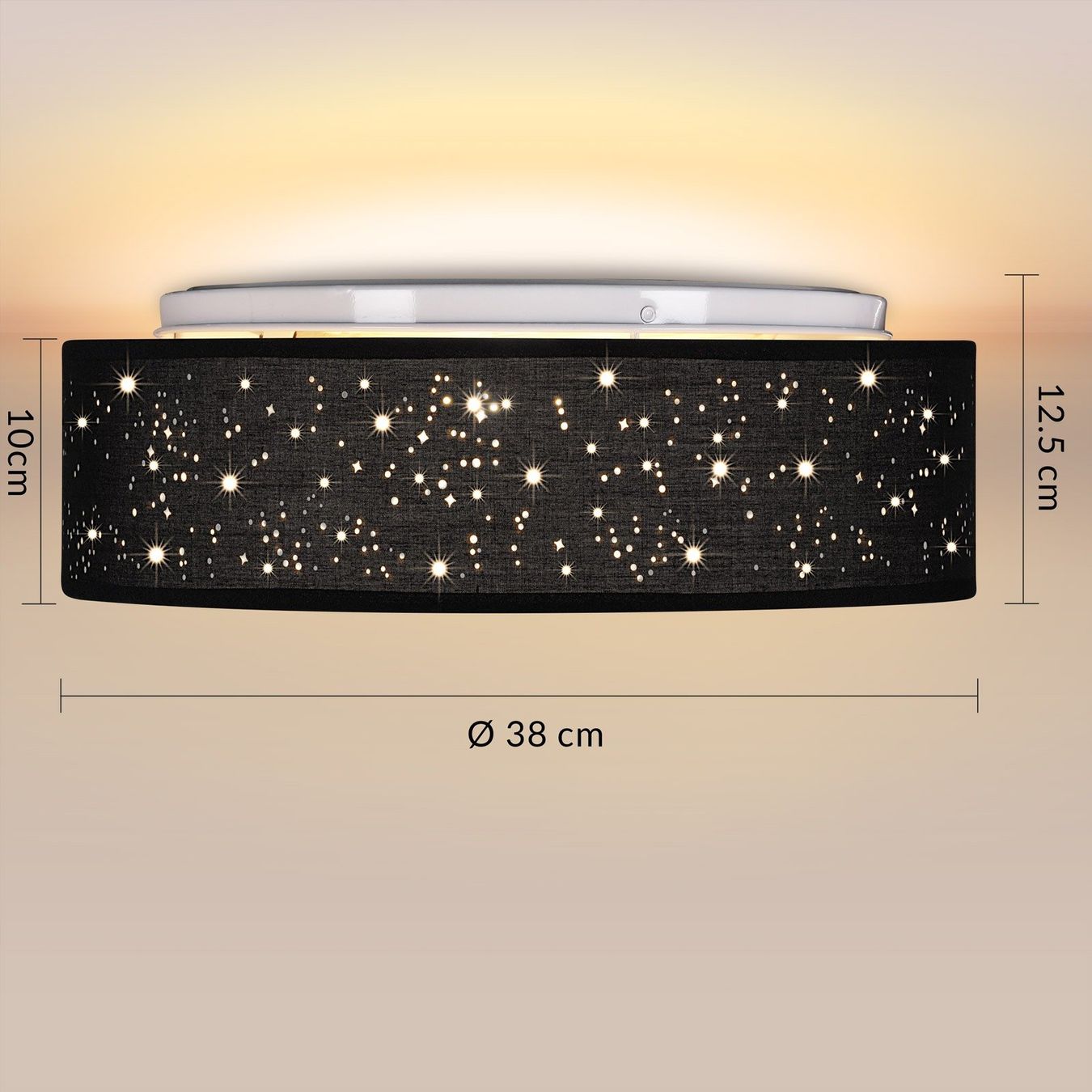 Kronleuchter & Deckenlampen: Deckenlampe Schwarz - Sternenglitzer – Neu und originalverpackt aus Winterthur von aredo 4