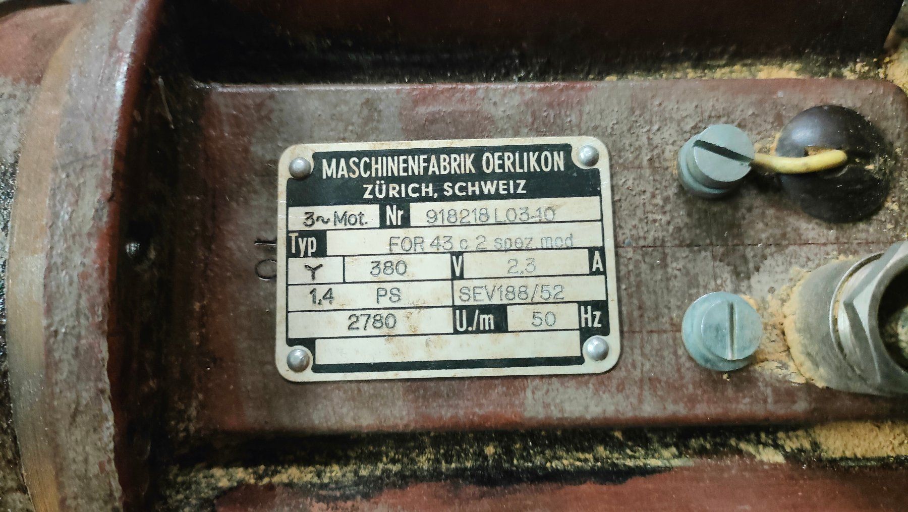 Motori: Elektromotor, 3 Phasen – Usato da Zürich venduto da Carpenters-of-Old 2