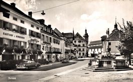 Sursee. Ortszentrum mit Gasthof z. Hirschen
