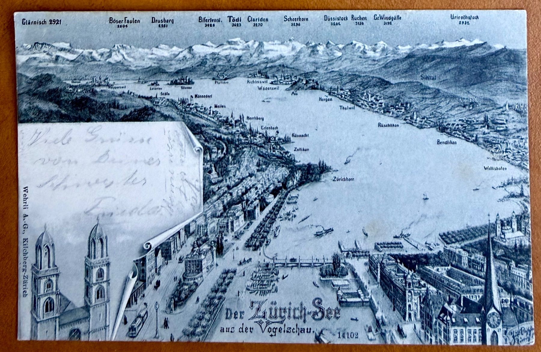 Ansichtskarten: Zürich - See - Map 1908 – Gebraucht aus Lutry von Ediego