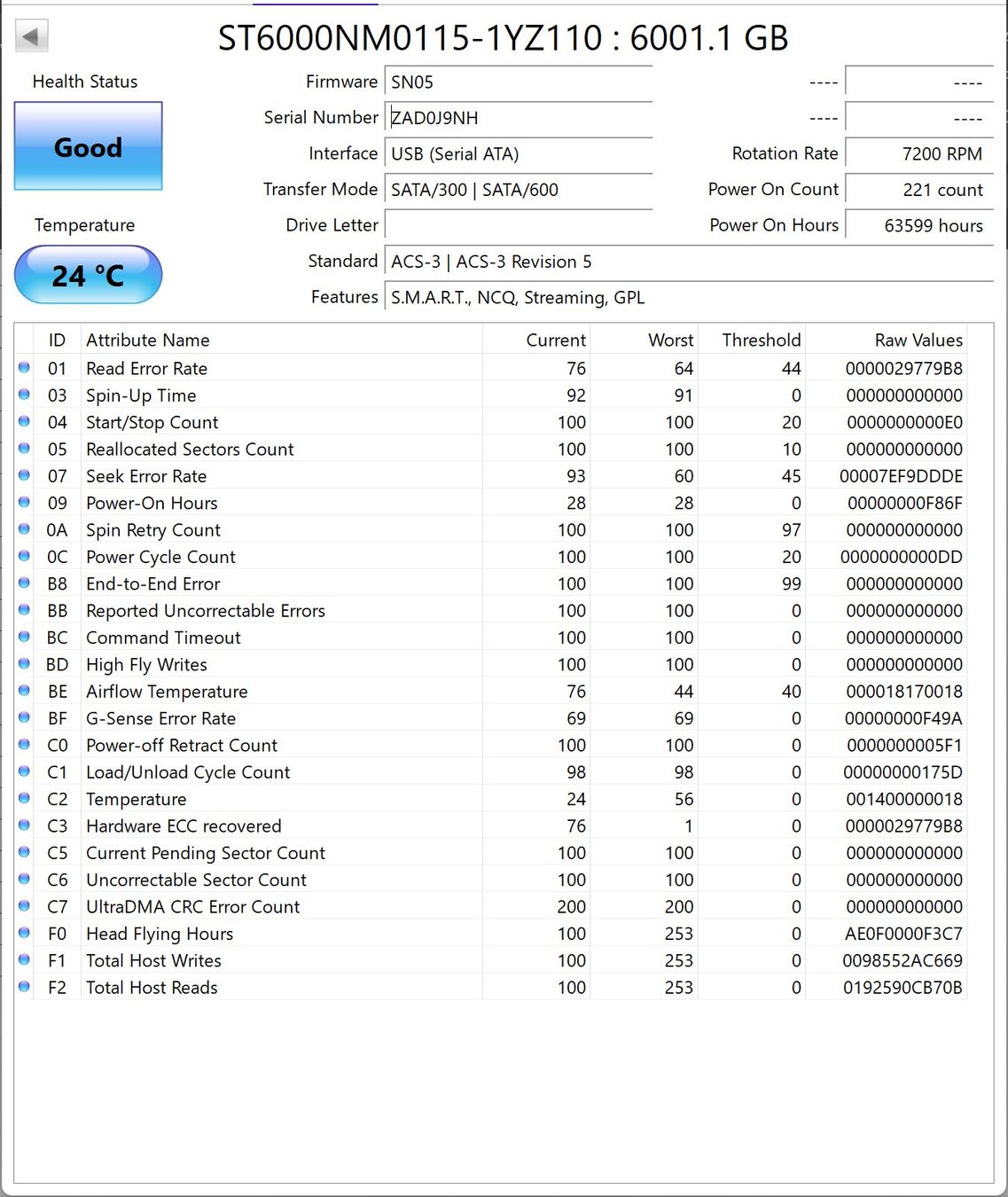 Seagate Disques durs: Disk SATA 6Tb Seagate Enterprise - 63599 Stunden – D'occasion à Zürich par Lock5151 2