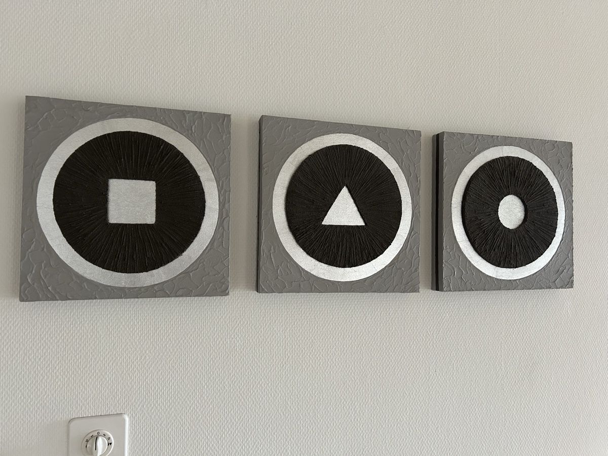 Foto & Immagini: 3er Set Leinwandbild Silber Grau Deko modern – Usato da Gunten venduto da starfish3 9