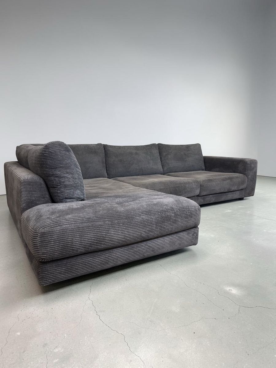 Pfister Divani: Pfister-Ecksofa, dunkelgrauer Cord – Usato da Bachenbülach venduto da Sofalab.swiss 6