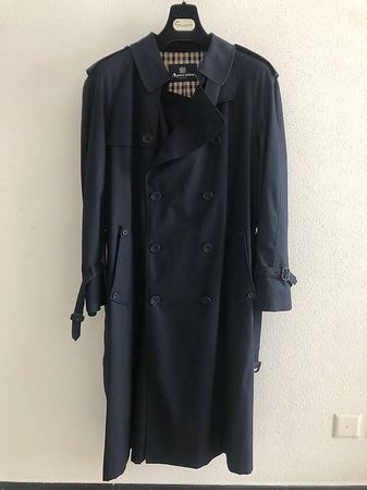 Trench/Impermeabile AQUASCUTUM blu -taglia UK 44-XXL-IT54