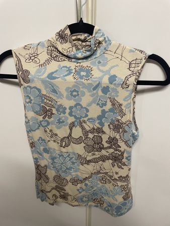 BENETTON Top mit Stehkragen Print VISCOSE
