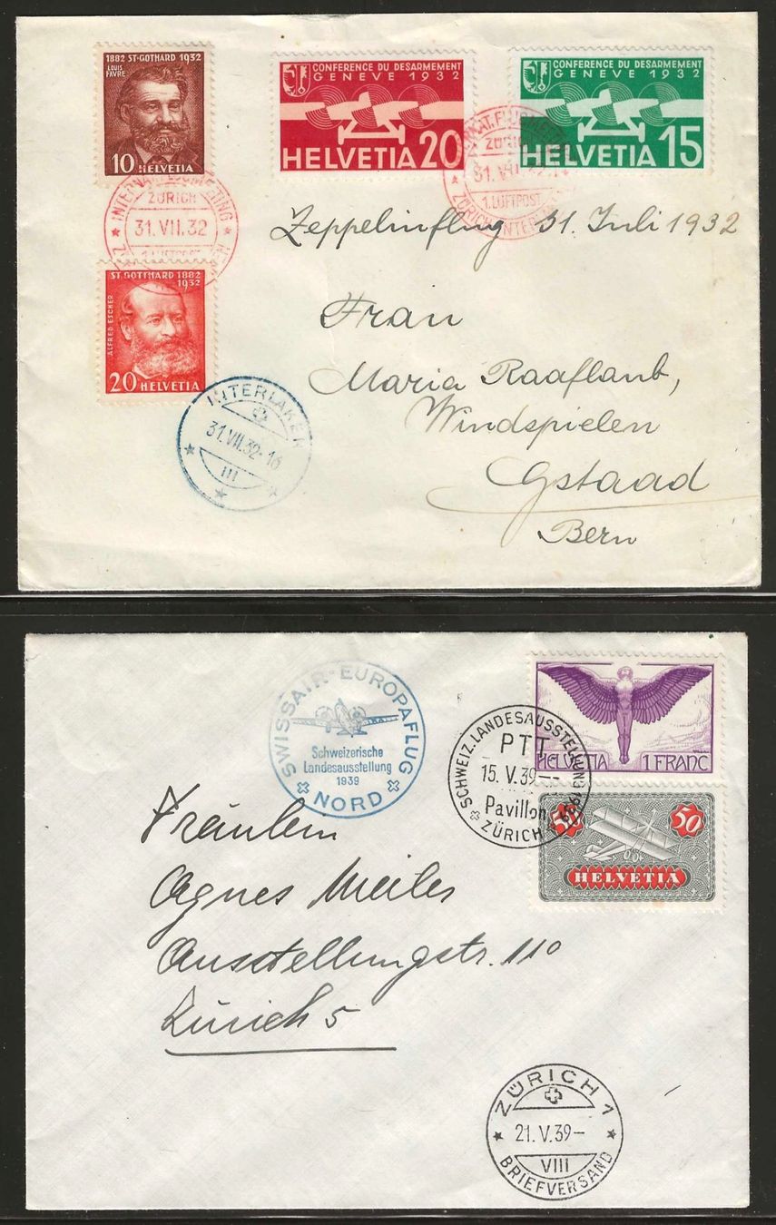Tutti i francobolli: 1932/1939 : 2 Briefe mit CH Flugpost – Usato da Gümligen venduto da Geniusbuy