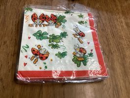 Servietten mit Glückskäfer-Motiv, Originalverpackt