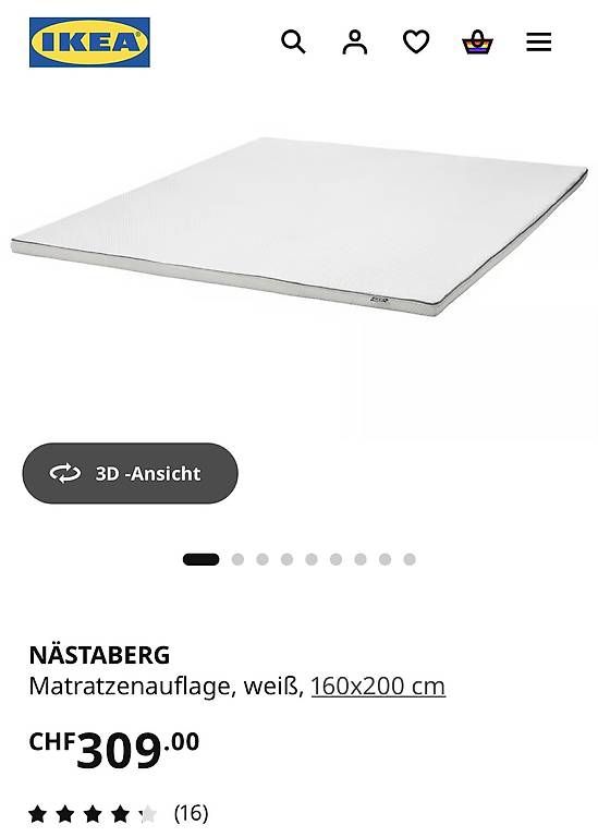 Materassi: Matratzenauflage/Topper - IKEA NÄSTABERG  – Usato da Arboldswil venduto da Weborn1988