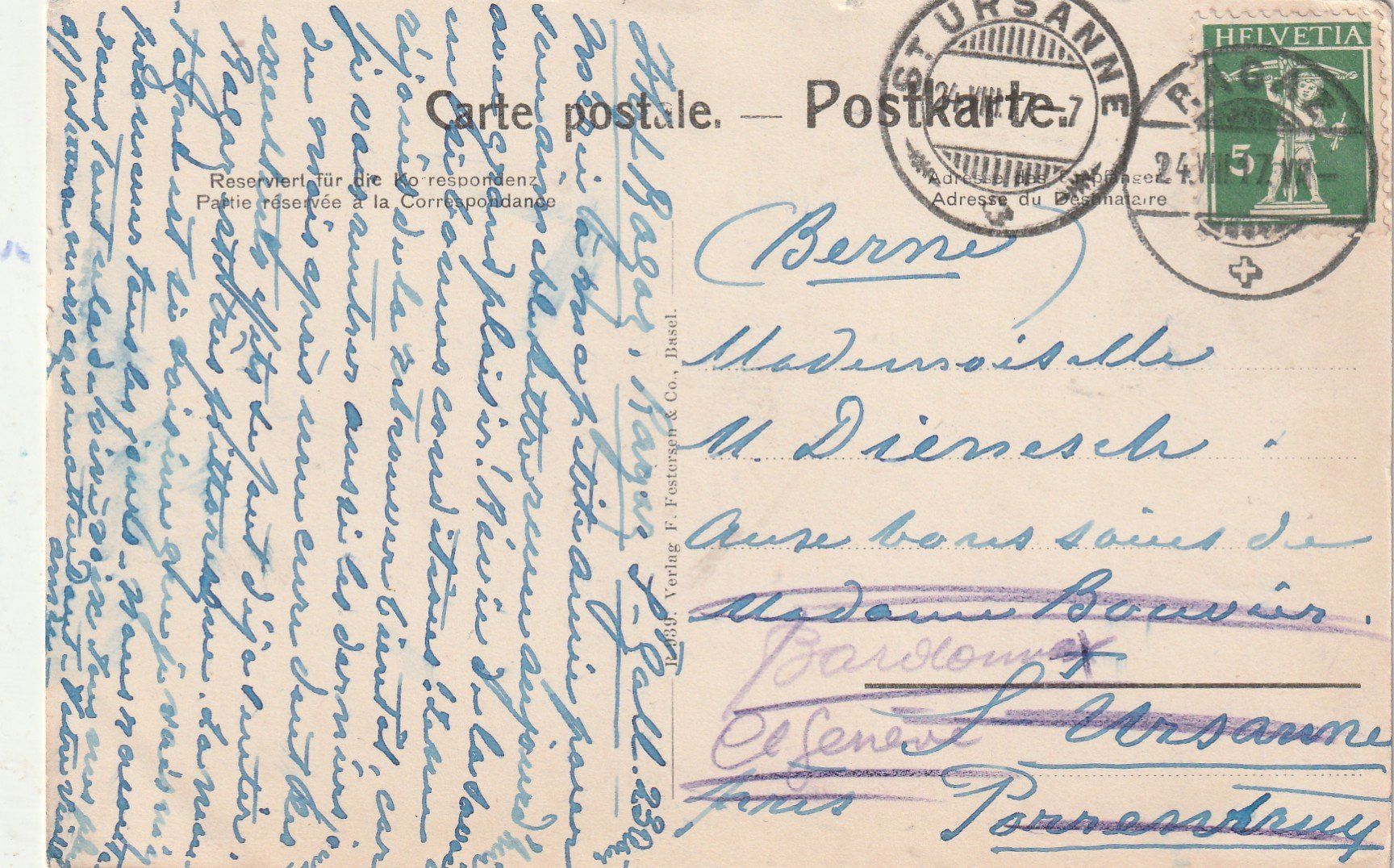Cartoline postali: Ragaz um 1917 – Usato da Lumbrein venduto da made02 1