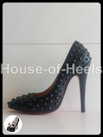 Escarpins 36 talon 13cm plateau 1cm semelle rouge simili-cui