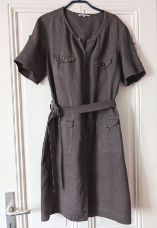 GÉRARD DAREL : Robe d'été en lin marron 42