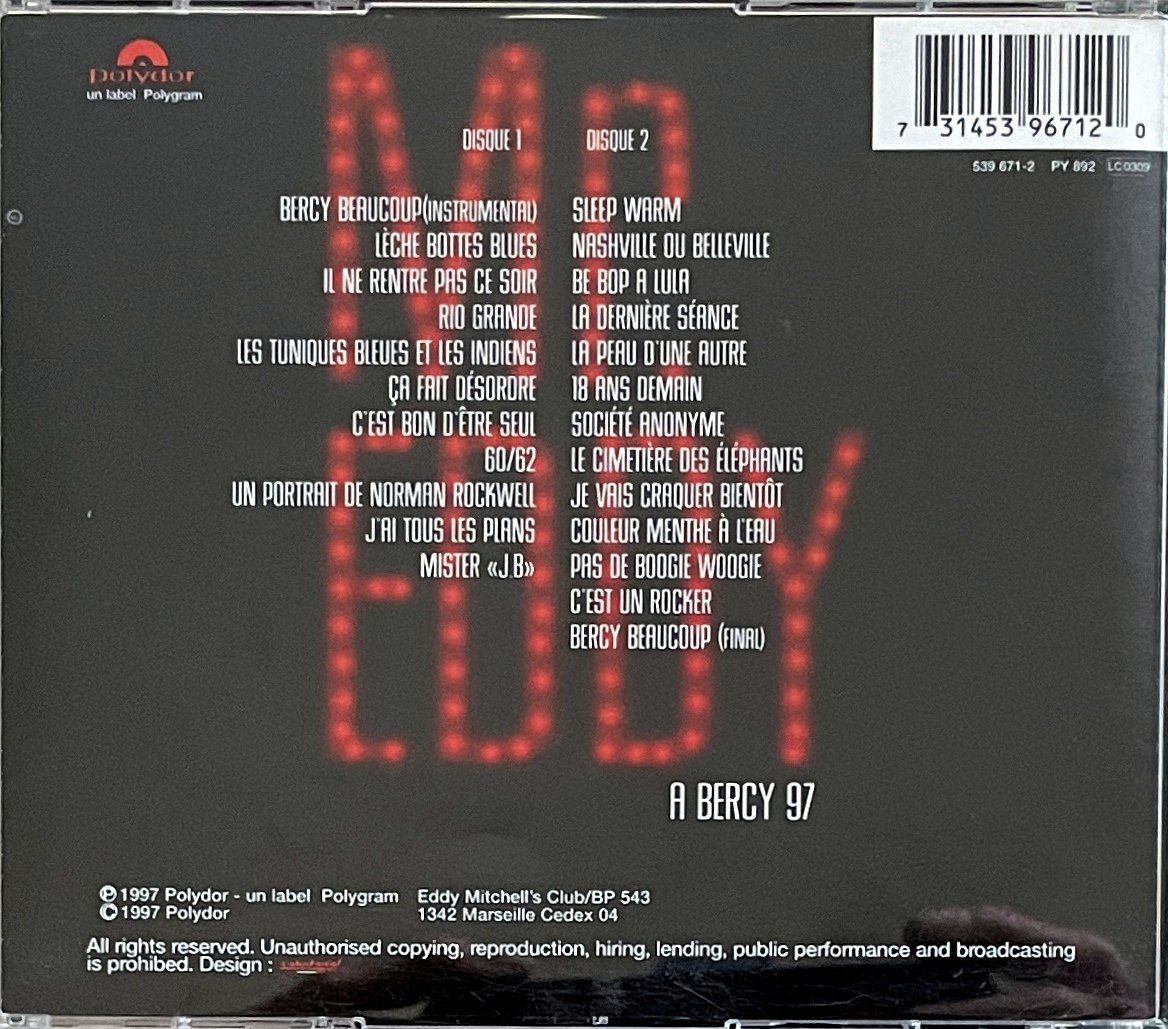 CDs: Eddy Mitchell 2 CD's - A Bercy 97 – D'occasion à Savagnier par Ne2065 1