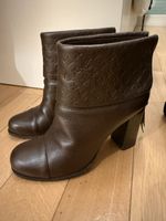 Bottines Louis Vuitton cuir marron taille 38.5 usage