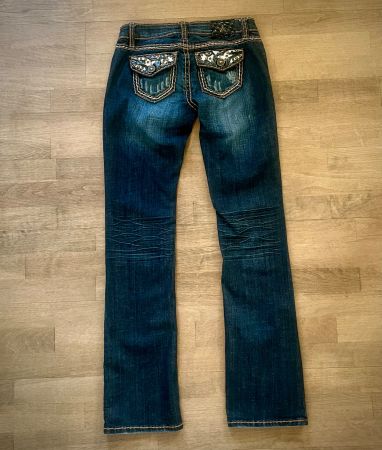👖 Sexy Damen Hüftjeans “Antique River”, Gr. 34/36, blau