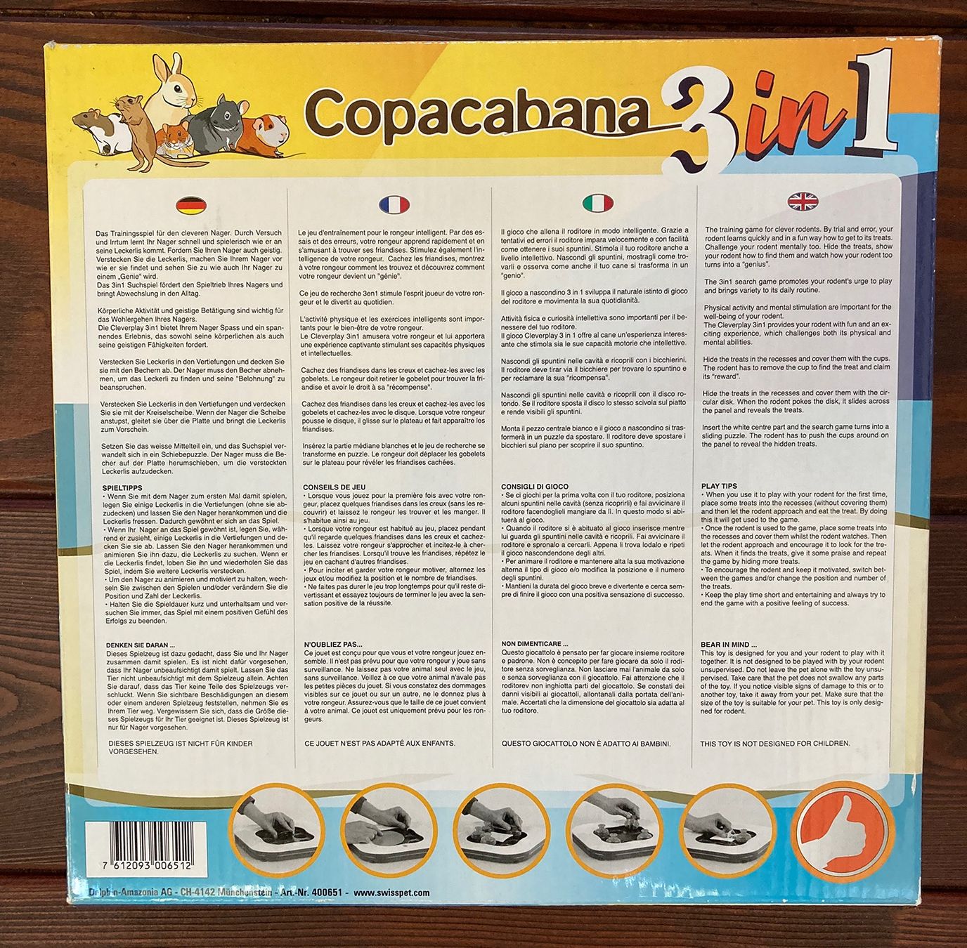 Giochi: Jeu pour rongeurs Copacabana 3in1 – Usato da Vionnaz venduto da nadinus73 1