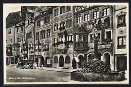 Stein a. Rh., Rathausplatz mit Brunnen