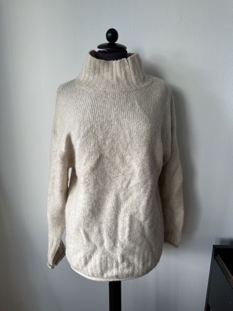 Damen Rollkragen Pullover AMISU Knitwear Grösse M Beige